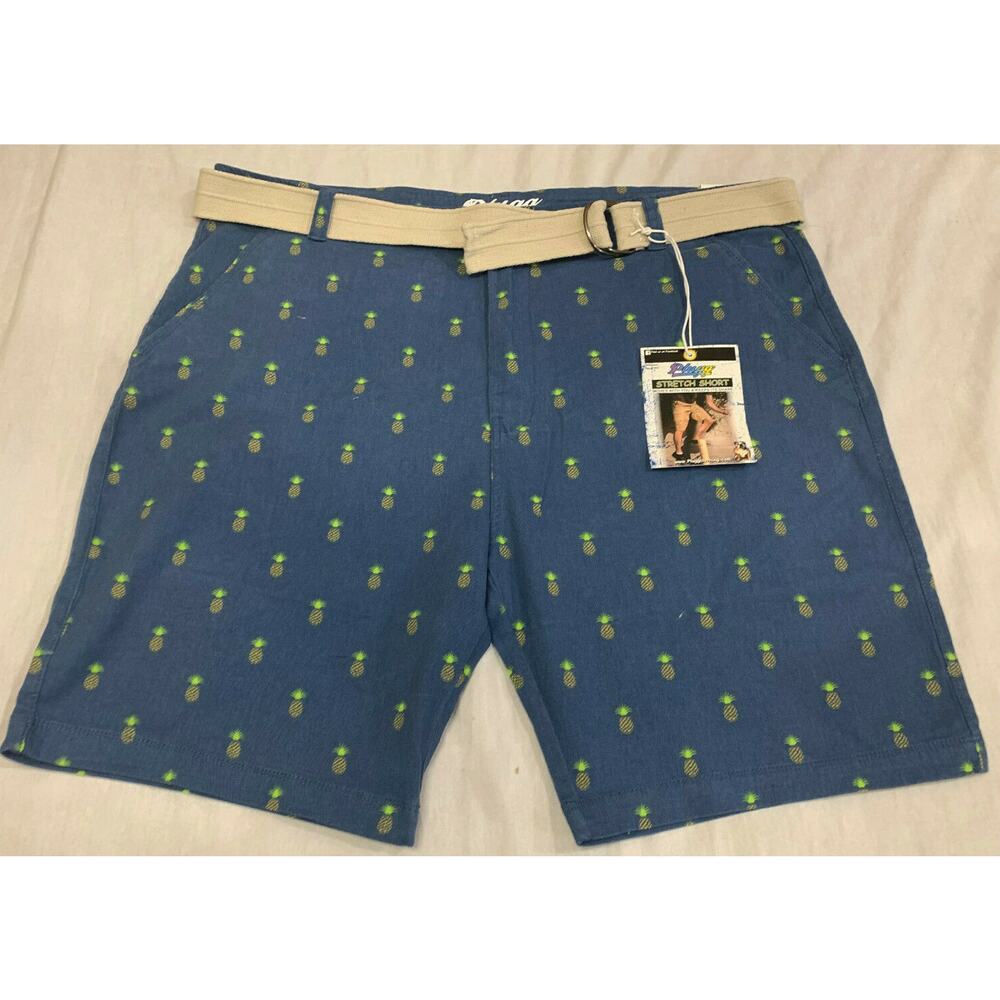 🍎🍎🍎  NWT PLUGG MENS STRETCH PINEAPPLE SHORTS SIZE 44 🍎🍎🍎